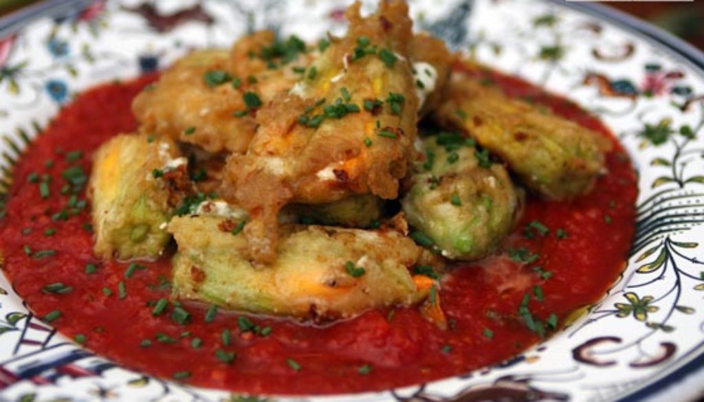 Stuffed Squash Blossoms with Sicilian Tomato Sauce